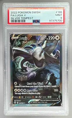 97375700 Lugia V 2022 Pokemon Sword & Shield Silver Tempest #186 PSA 9 - Image 1