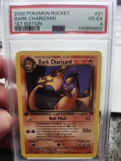 2000 Pokemon Team Rocket Dark Charizard #21 1st Edition - PSA 4 VG EX - Image 1