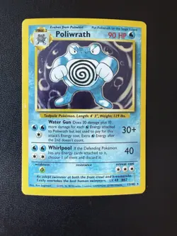 Poliwrath Unlimited Holo Rare Pokemon TCG Base Set 13/102 LP - Image 1