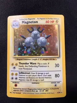 Magneton 9/102 Holo Rare - Pokemon Base Set - Vintage WOTC LP - Image 1