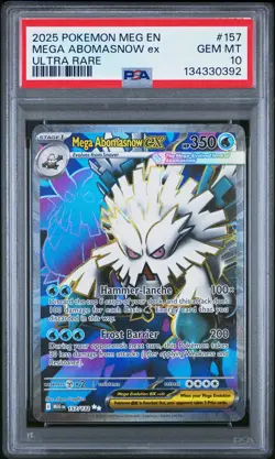 2025 POKEMON MEG EN-MEGA EVOLUTION ULTRA RARE #157 MEGA ABOMASNOW EX PSA 10 - Image 1