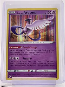 GALARIAN ARTICUNO 2021 POKEMON SWSH EVOLVING SKIES RARE HOLO 063/203 Q2045 - Image 1