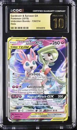 2019 POKEMON SM UNBROKEN BONDS #130/214 GARDEVOIR SYLVEON GX TAG TEAM CGC 10 - Image 1