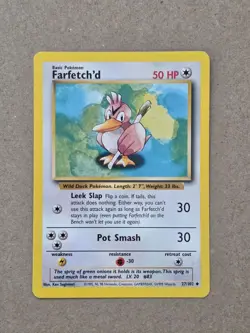 Farfetch'd Base Set 27/102 Regular Unlimited Uncommon Pokemon TCG - Image 1