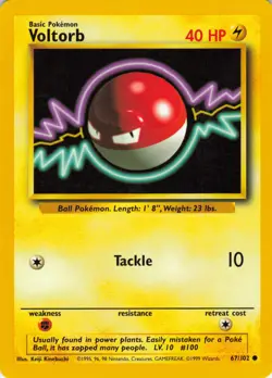 Voltorb #67 Base Set Pokemon TCG 1999 - Image 1