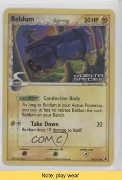 Beldum Reverse Foil Pokemon EX Delta Species #59 2005 READ k5i - Image 1