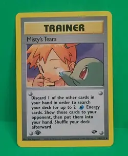 1st Edition Vintage Pokemon Gym Challenge Misty's Tears 118/132 LP Nice Card! - Image 1