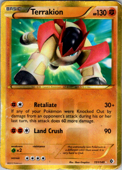 TERRAKION 151/149 Boundaries Crossed SHINY SECRET RARE holo Pokemon TCG card VLP - Image 1