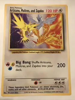 Legendary Birds Pokemon Jumbo Card Articuno Moltres Zapdos - Image 1