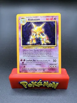 Pokemon Alakazam TCG Base Set Holo Card 1/102 Unlimited Holo Rare MP - Image 1