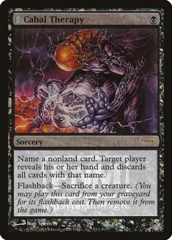 Magic the Gathering CABAL THERAPY #5/12 DCI Promo Foil FNM Black 2005 NM/EX FOIL - Image 1