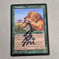 UNPLAYED SIGNED NM Mtenda Lion Magic MTG Mirage STUART GRIFFIN EDH CUBE VTG - Image 1