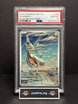 2024 Pokemon Ssp En-Surging Sparks Illustration Rare Skarmory #209 PSA 10 - Image 1