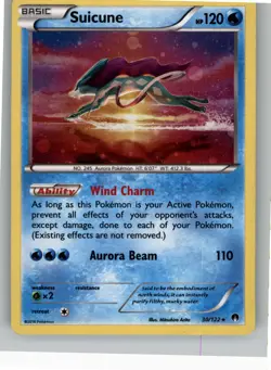 SUICUNE 30/122 HOLO R BREAKPOINT POKEMON HOLO NM - Image 1