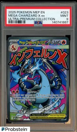 2025 POKEMON MEP EN ULTRA PREMIUM COLLECTION #023 MEGA CHARIZARD X EX PSA 9 - Image 1