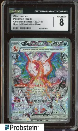 2023 Pokemon Obsidian Flames Charizard #223/197 SIR CGC 8 NM-MT - Image 1