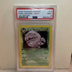 2000 Pokemon Dark Weezing Holo Rocket 1st Edition #14 PSA 9 Mint - Image 1
