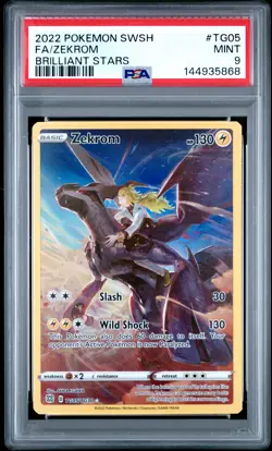5868 Zekrom 2022 Pokemon SWSH Brilliant Stars #TG05 Trainer Gallery Holo PSA 9 - Image 1
