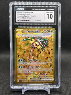 💥CGC GEM MINT 10💥POKEMON ALOLAN EXEGGUTOR EX SURGING SPARKS 248/191 HYPER RARE - Image 1