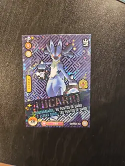ERROR misaligned back!! Pokemon Lucario #28 Tournament Game Card Spanish Edition - Image 1