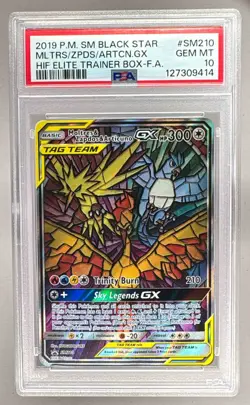 9414 Moltres Zapdos Articuno GX 2019 Pokemon Hidden Fates ETB Promo SM210 PSA 10 - Image 1