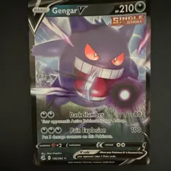 Pokemon Gengar V Fusion Strike Single Strike Ultra Rare Holo 156/264 HP210 - Image 1