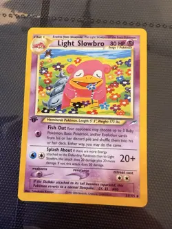 LIGHT SLOWBRO 51/105 Neo Destiny 1st EDITION Pokemon TCG card NM+ CLEAN! - Image 1