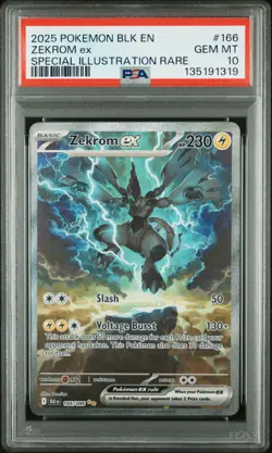 2025 POKEMON BLK EN-BLACK BOLT SPECIAL ILLUSTRATION RARE #166 ZEKROM EX PSA 10 - Image 1