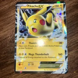 Pokemon Card Pikachu EX 2016 Black Star Promo Ultra Rare Holo XY174 - Image 1