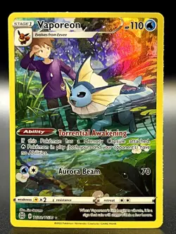 Vaporeon TG02/TG30 Ultra Rare SWSH09: Brilliant Stars Trainer Gallery Pokemon NM - Image 1