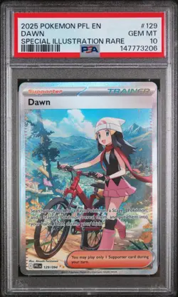 2025 Pokemon Phantasmal Flames #129 Full Art Trainer Dawn SIR PSA 10 Gem Mint - Image 1