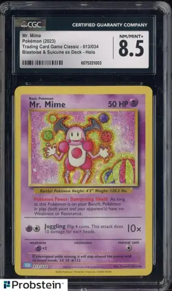 2023 Pokemon TCG Classic Blastoise & Suicune Deck #13 Mr Mime Holo CGC 8.5 - Image 1