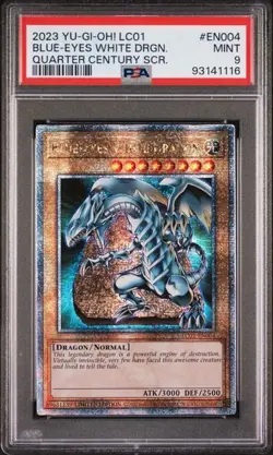 PSA 9 2023 YU-GI-Oh 25th Anniversary Blue-Eyes White Dragon Quarter Century Rare - Image 1