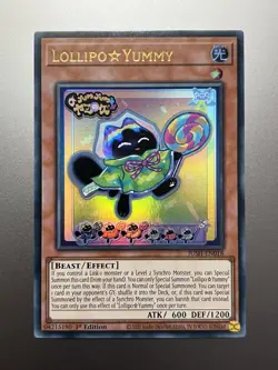 Yugioh - Lollipo Yummy Ultra Rare JUSH-EN018, Near Mint, 1st Edition, Euro Print - Image 1