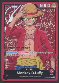 2022 One Piece Starter Deck Straw Hat Crew ST01-001 Monkey D. Luffy - Image 1