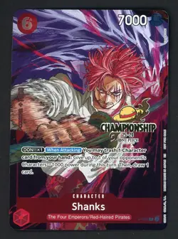 Shanks P-083 Championship Tournament Promo CS One Piece Card English - Image 1