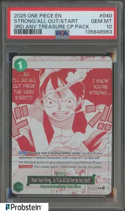 2025 One Piece EN 3rd Anniversary Treasure CP Pack Strong/All Out/Star PSA 10 - Image 1
