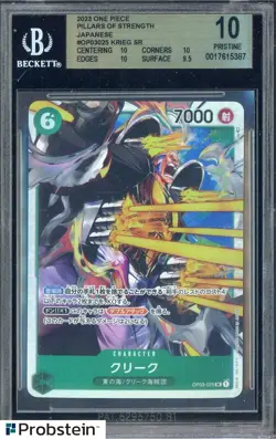 2023 One Piece Pillars of the Strength Japanese #25 Krieg SR BGS 10 PRISTINE - Image 1