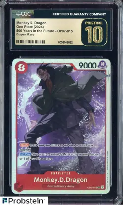 2024 One Piece OP07 Super Rare #015 Monkey D Luffy CGC 10 PRISTINE - Image 1