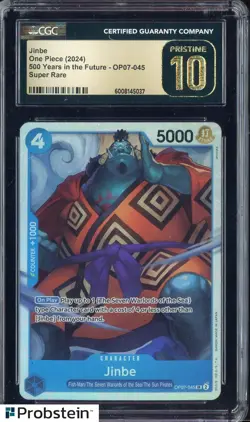 2024 One Piece OP07 Super Rare #045 Jinbe CGC 10 PRISTINE - Image 1