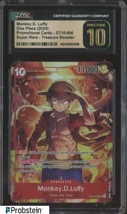 2024 One Piece Promotional Cards SR Treasure Booster Monkey D. Luffy CGC 10 - Image 1