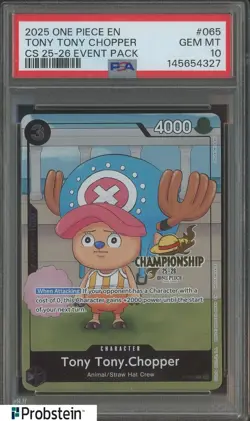 #2 2025 One Piece EN Championship 25-26 Event Pack #065 Tony Tony Chopper PSA 10 - Image 1