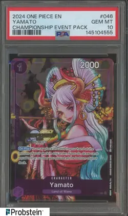 #1 2024 One Piece EN Championship Event Pack #046 Yamato PSA 10 GEM MINT - Image 1