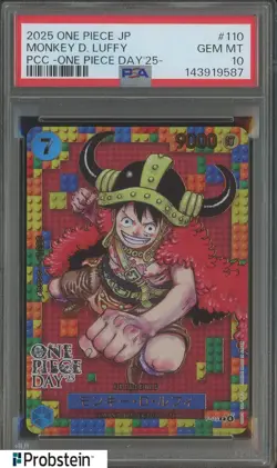 #2 2025 One Piece Japanese PCC One Piece '25 #110 Monkey D Luffy PSA 10 - Image 1