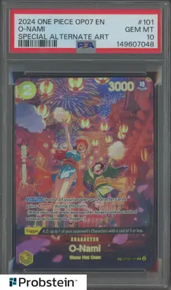 2024 One Piece OP07 EN #101 O-Nami Special Alternate Art PSA 10 GEM MINT - Image 1