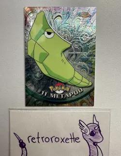 Topps Chrome Series 1 Pokemon TV Animation Card #11 Metapod Base Chrome LP - Image 1