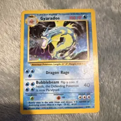Pokemon Gyarados Base Set Holo Rare Stage 1 100HP 006/102 English Card - Image 1