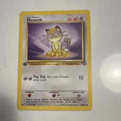 Pokemon Meowth Jungle 1st Edition 56/64 Common 50 HP Regular English Card - Image 1