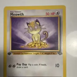 Pokemon Meowth Jungle 1st Edition 56/64 Common 50 HP Regular English Card - Image 3