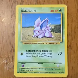 Pokemon Nidoran M Base Set 55/102 German Common 40 HP Wizards Card - Image 1